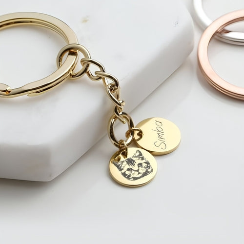 Portachiavi Personalizzato con Foto dell'Animale Domestico – Souvenir Regalo per Amanti degli Animali