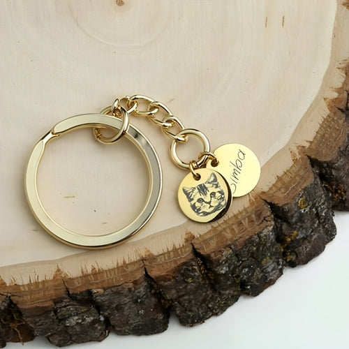 Portachiavi Personalizzato con Foto dell'Animale Domestico – Souvenir Regalo per Amanti degli Animali
